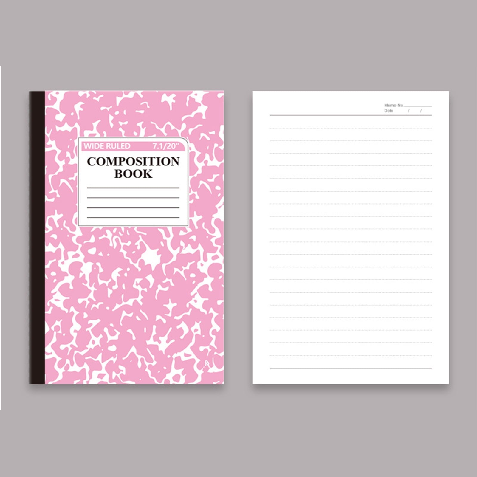 A5 Composition Notebooks Bulk Wide Ruled Composition Notebook Wide Ruled Notebooks Marble Covers Notebook Mini Notebook for Classroom Office Supplies 1pcs (Pink)