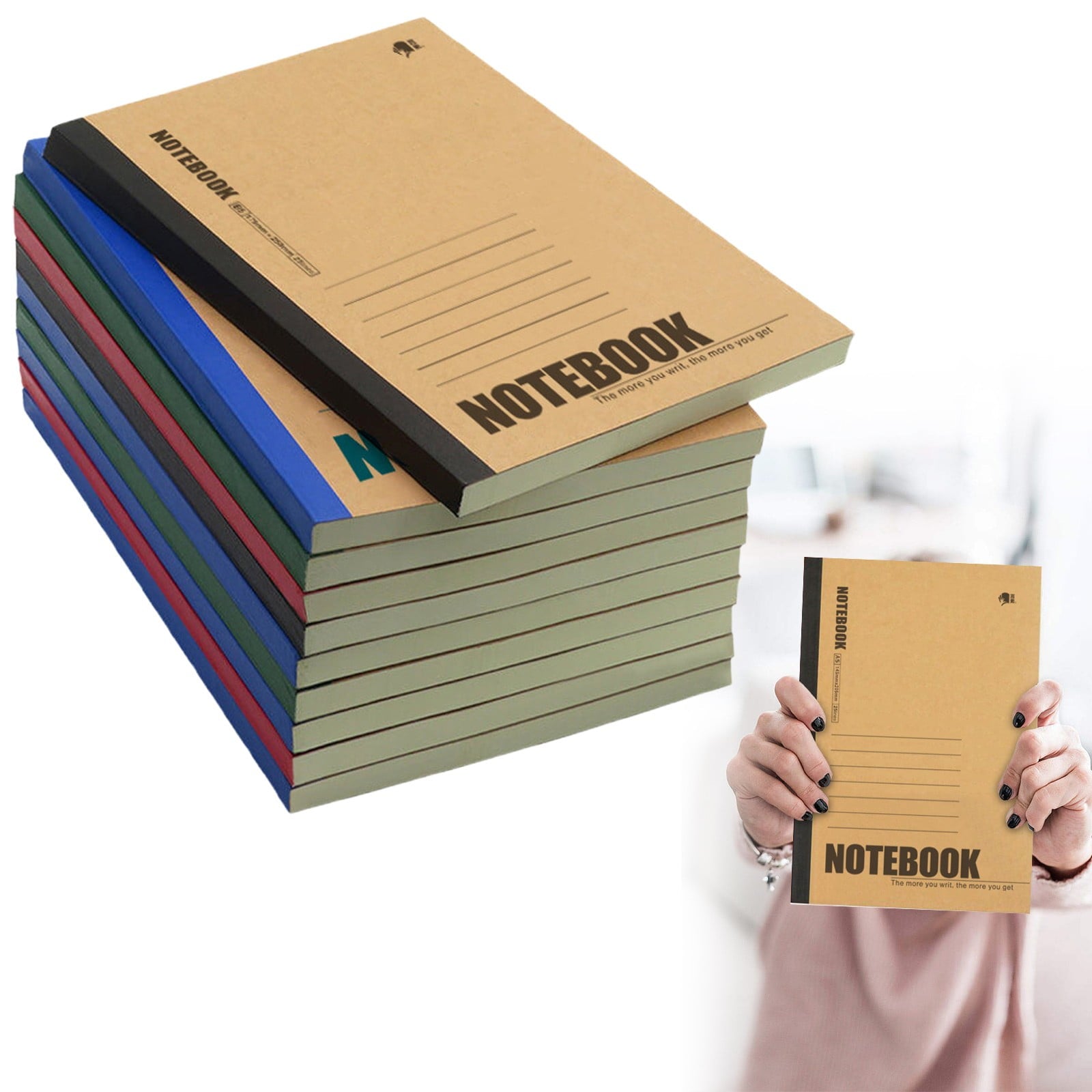 A5 Or B5 Composition Notebook,Journals College Ruled Notebooks With Rainbow Spines Small Lined Composition Book For Home Composition Notebook