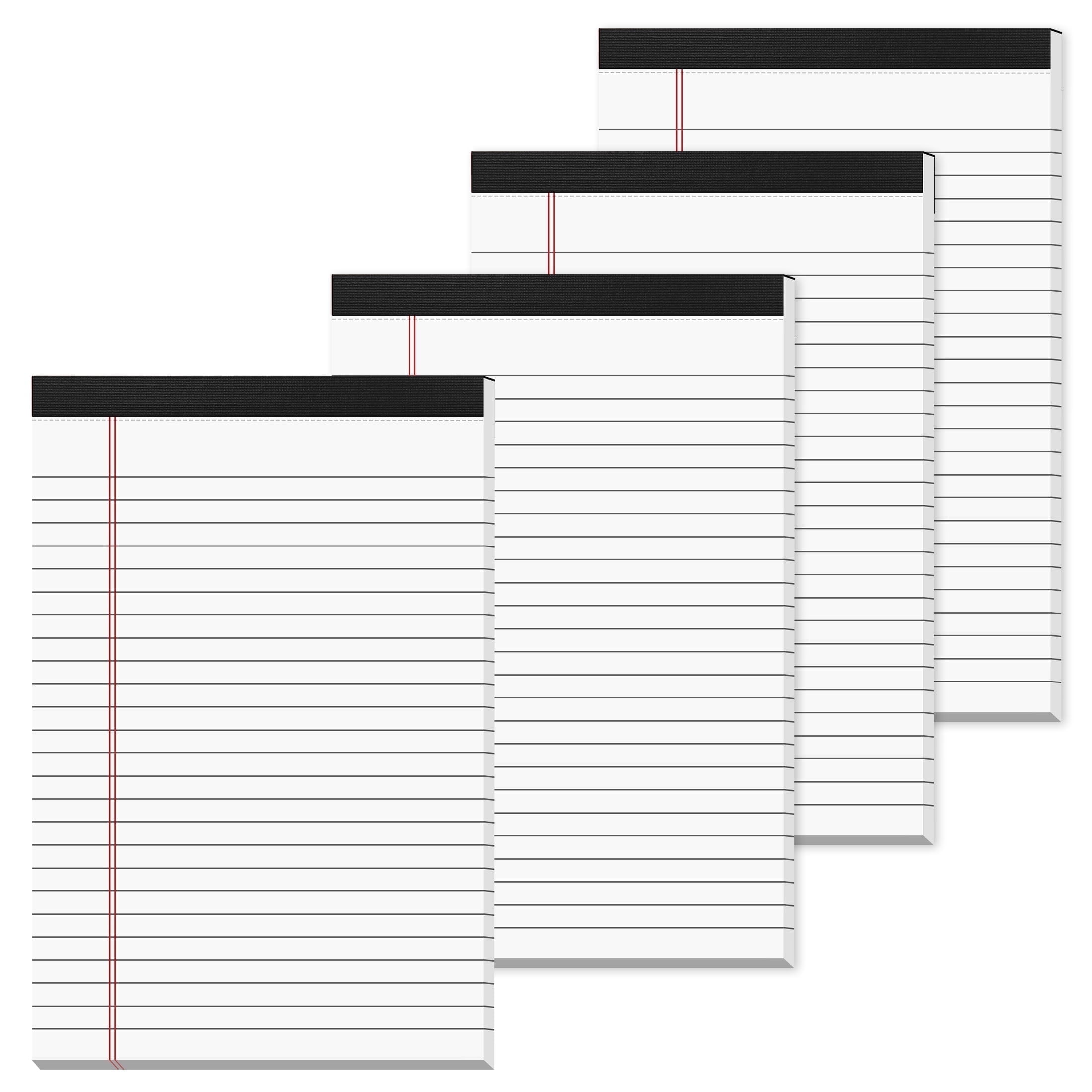 Aixiny College Ruled Note Pads, 5" x 8", 50 Sheets, 4 Count, 4 Pack