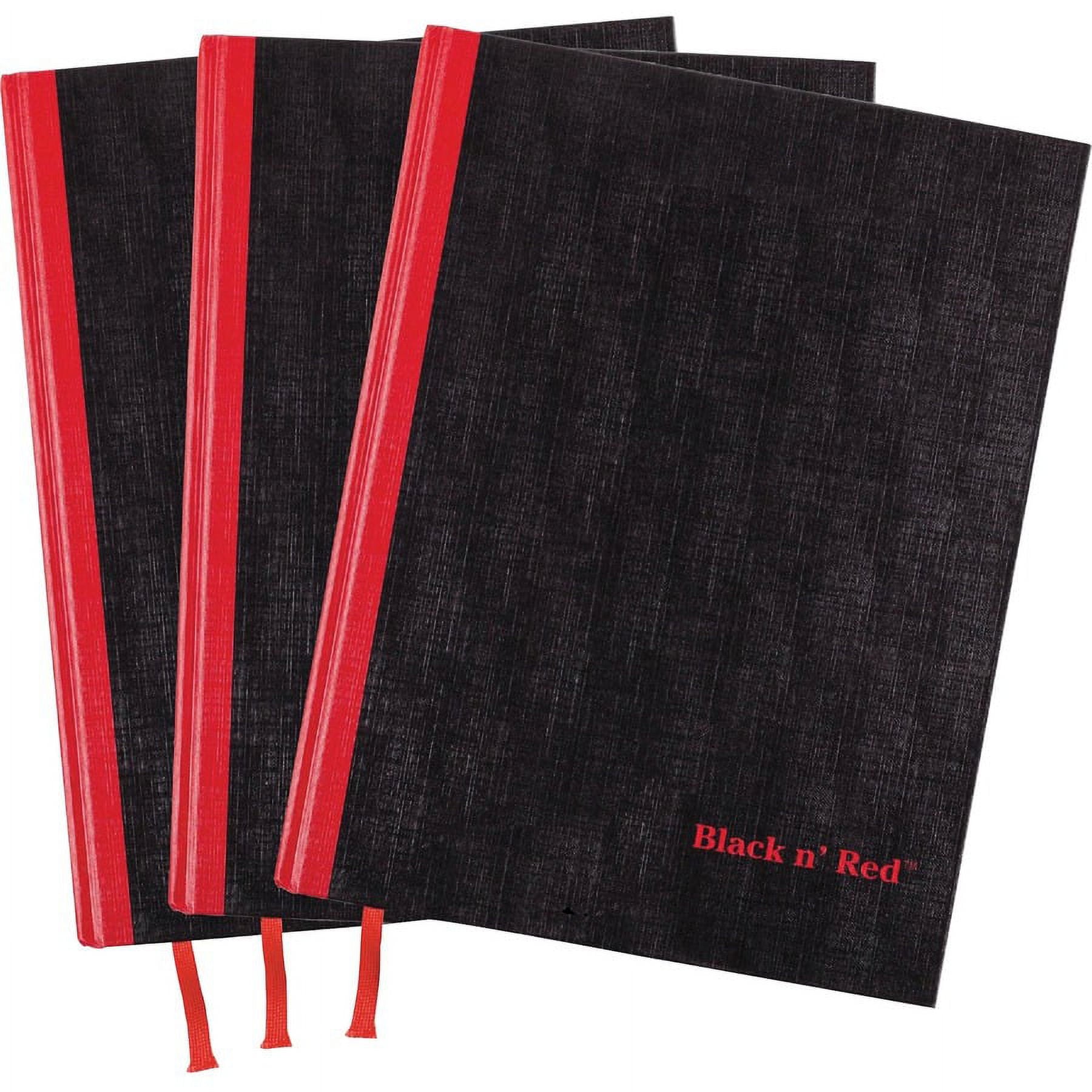 Black n' Red Casebound Hardcover Notebook 3-pack - Case Bound - 12" x 8.5"1.7" - Matte Cover - Hard Cover, Bleed Resistant, Ribbon Marker - 3 / Pack | Bundle of 2 Packs