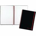 Black n' Red™ Twinwire Soft Cover Business Notebook, 11 3/4" x 8 1/4", Ruled, 70 Pages (35 Sheets), Black/Red (E67008)