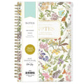 Blue Sky Day Designer Zip Pocket Cover Notebook, 5.75" x 8.5" Undated Journal, 160 Lined & Perforated Pages, Index Pages, Gold Durable Twin Wire Binding, For Office & School, Butterfly Garden Cream