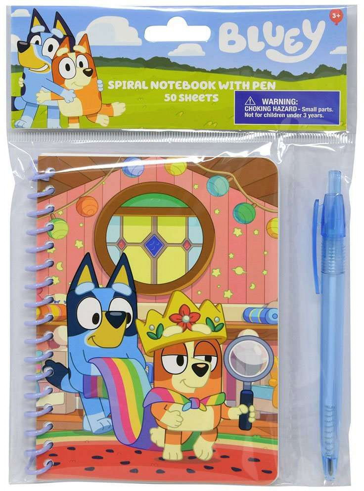 Bluey Spiral Notebook with Pen 50 Sheets