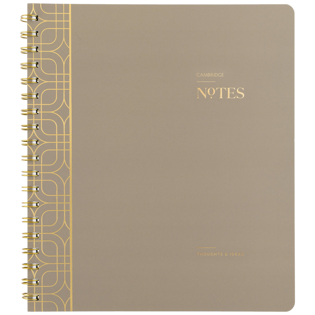 Cambridge Workstyle Notebook, 8" x 10", Timeless Taupe, Medium, Spiral, 80 Sheets