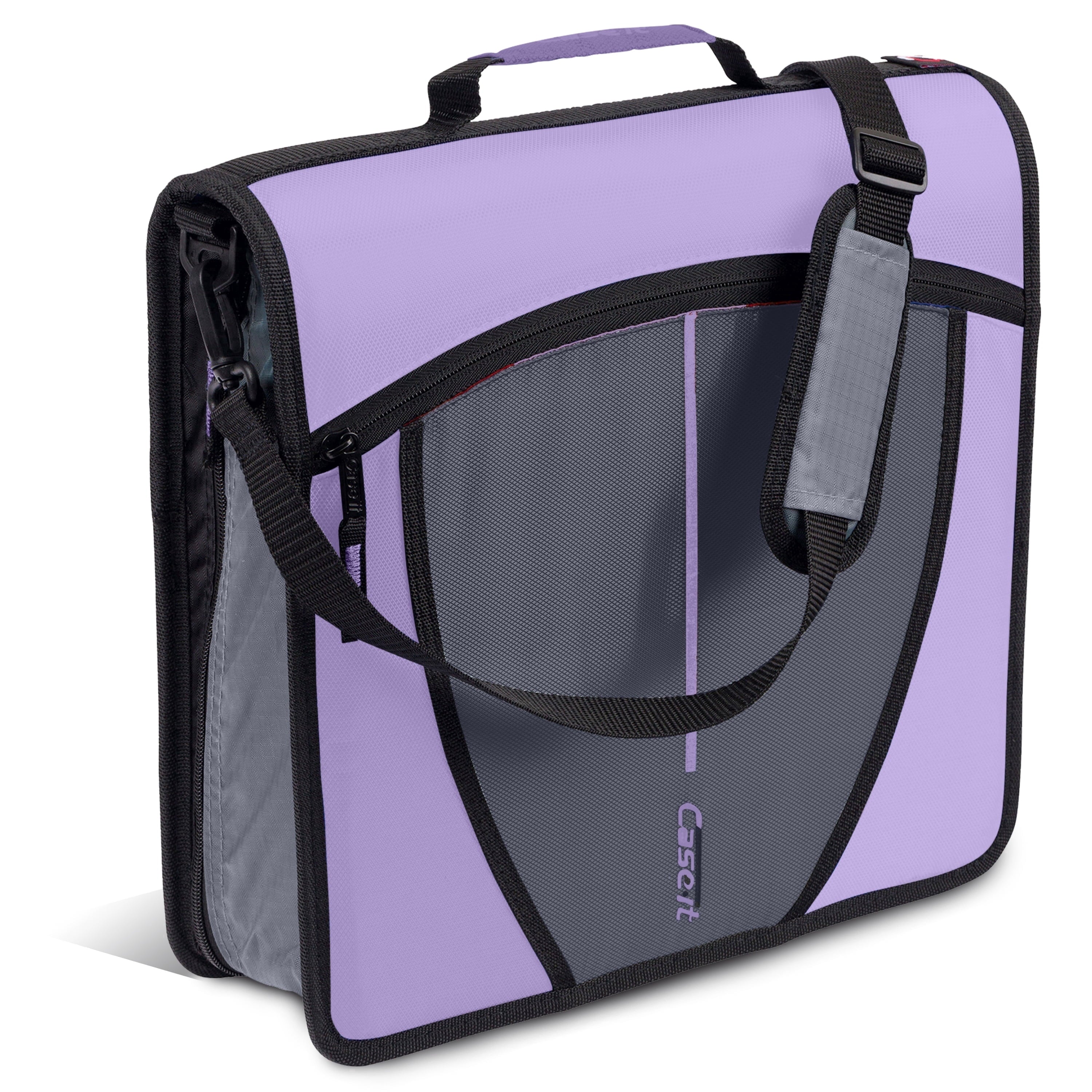 Case-it The Mighty Zip Tab Zipper Binder - 3 inch O-Rings - 5 Color Tab Expanding File Folder - Multiple Pockets - 600 Sheet Capacity - Comes with Shoulder Strap - Canopy Green D-146