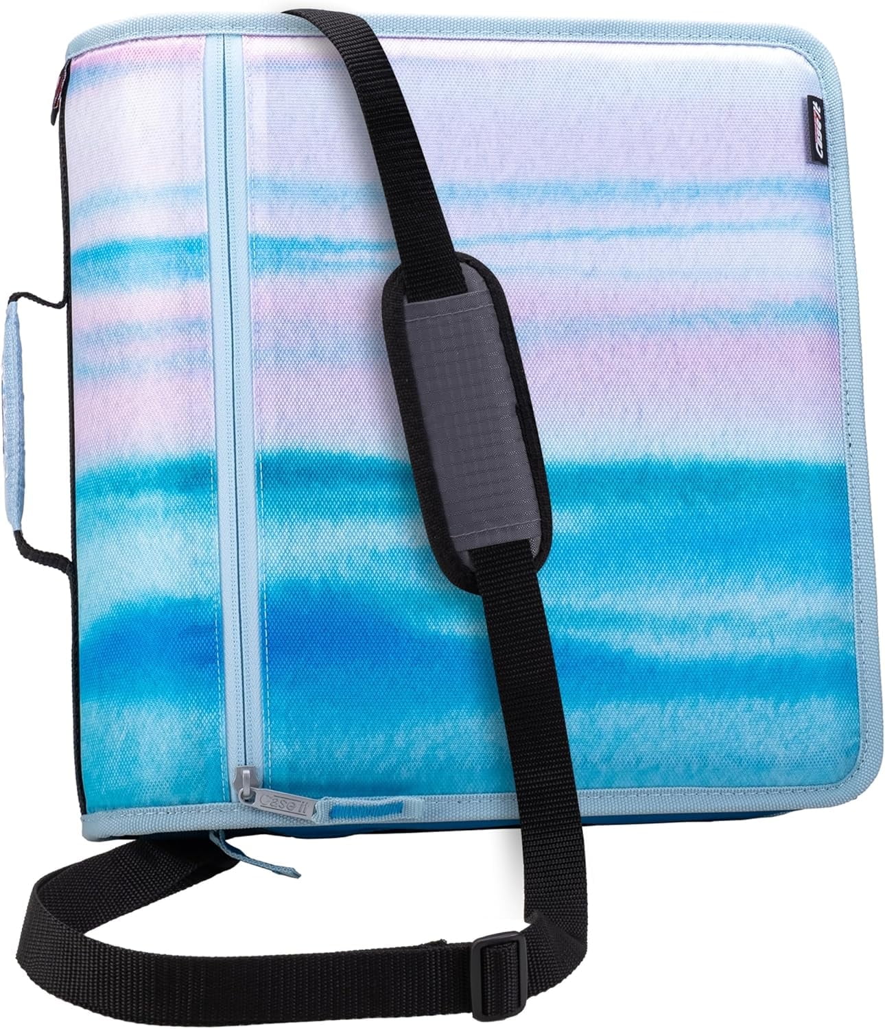 Case-it The Mighty Zip Tab Zipper Binder - 3 inch O-Rings - 5 Color Tab Expanding File Folder - Multiple Pockets - 600 Sheet Capacity - Comes with Shoulder Strap - Canopy Green D-146