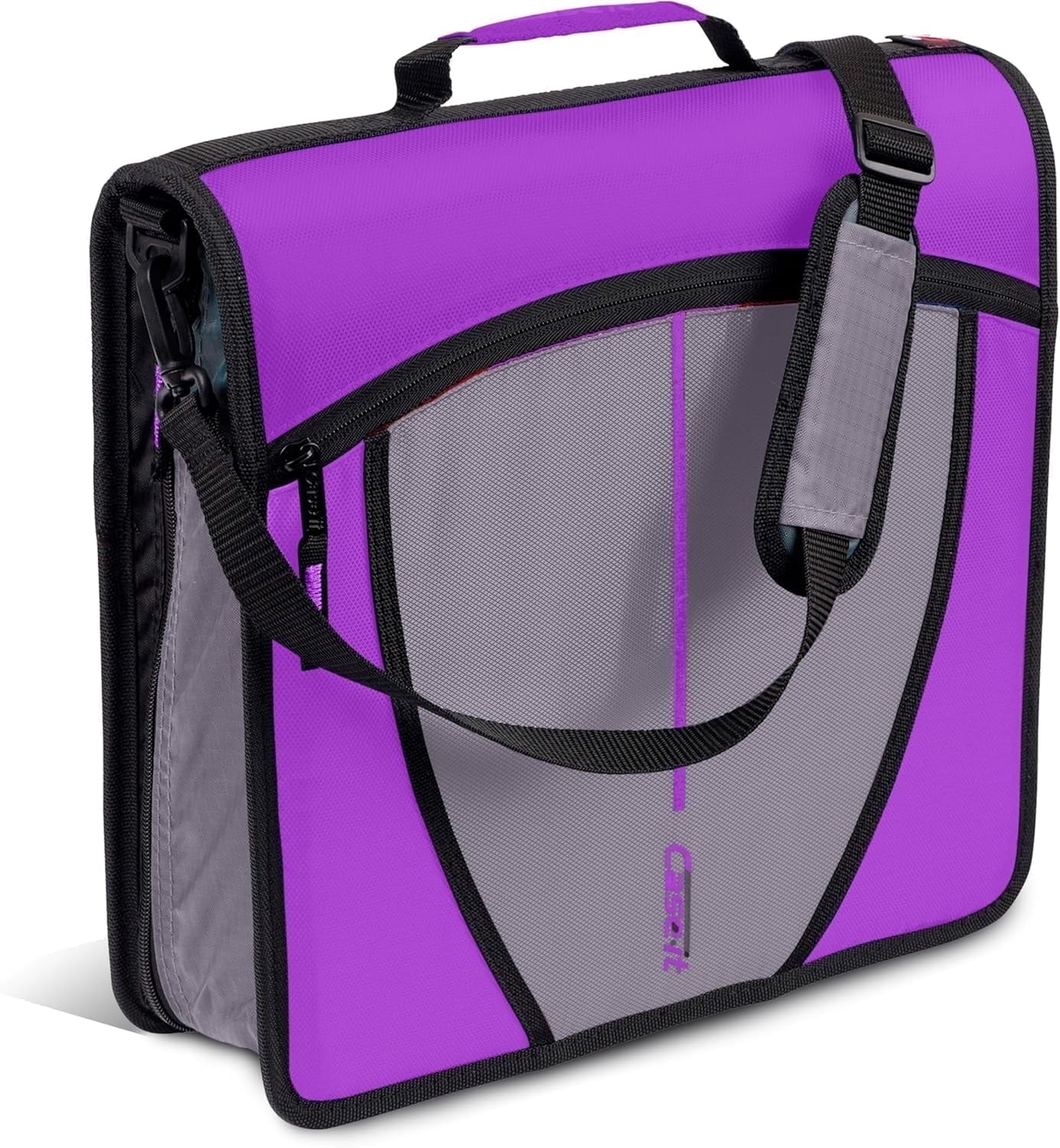 Case-it The Mighty Zip Tab Zipper Binder - 3 inch O-Rings - 5 Color Tab Expanding File Folder - Multiple Pockets - 600 Sheet Capacity - Comes with Shoulder Strap - Canopy Green D-146