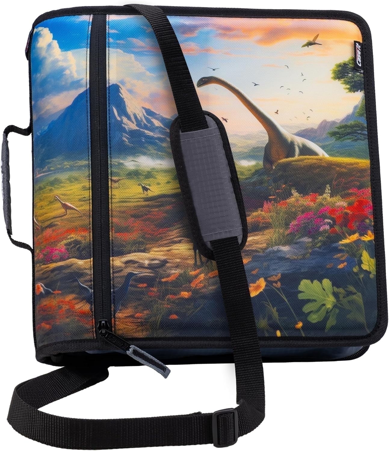 Case-it The Mighty Zip Tab Zipper Binder - 3 inch O-Rings - 5 Color Tab Expanding File Folder - Multiple Pockets - 600 Sheet Capacity - Comes with Shoulder Strap - Canopy Green D-146