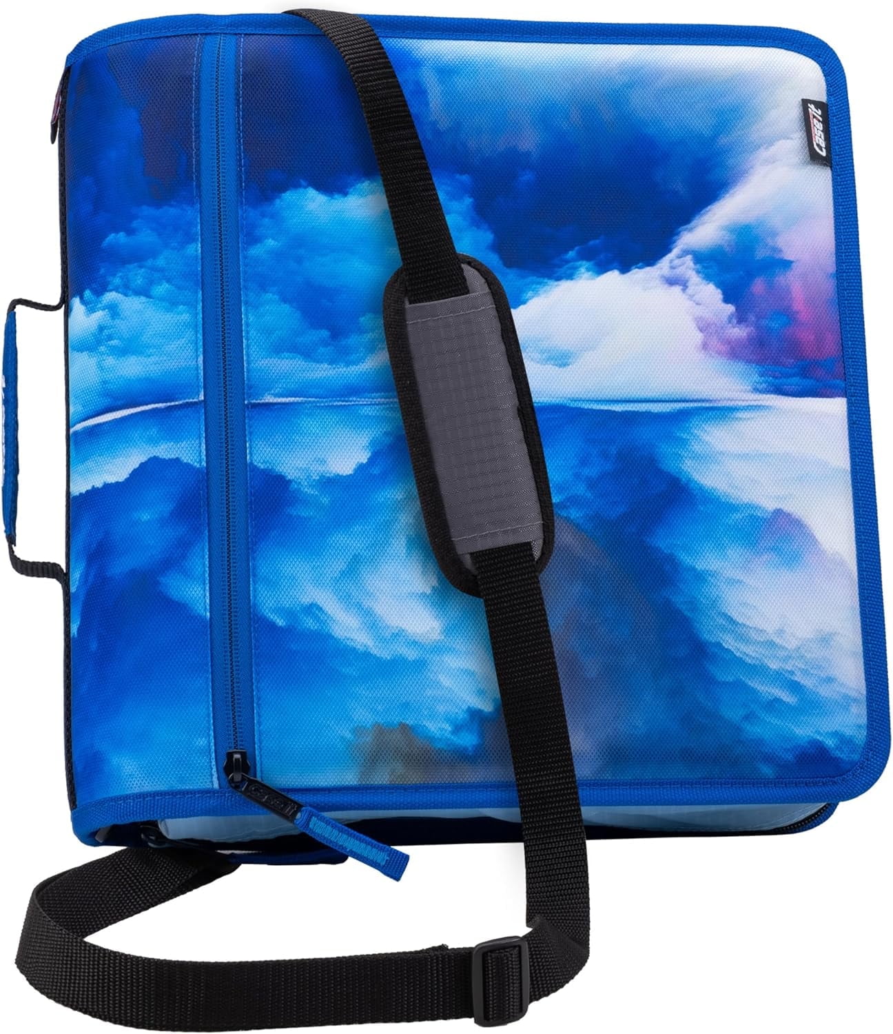 Case-it The Mighty Zip Tab Zipper Binder - 3 inch O-Rings - 5 Color Tab Expanding File Folder - Multiple Pockets - 600 Sheet Capacity - Comes with Shoulder Strap - Canopy Green D-146