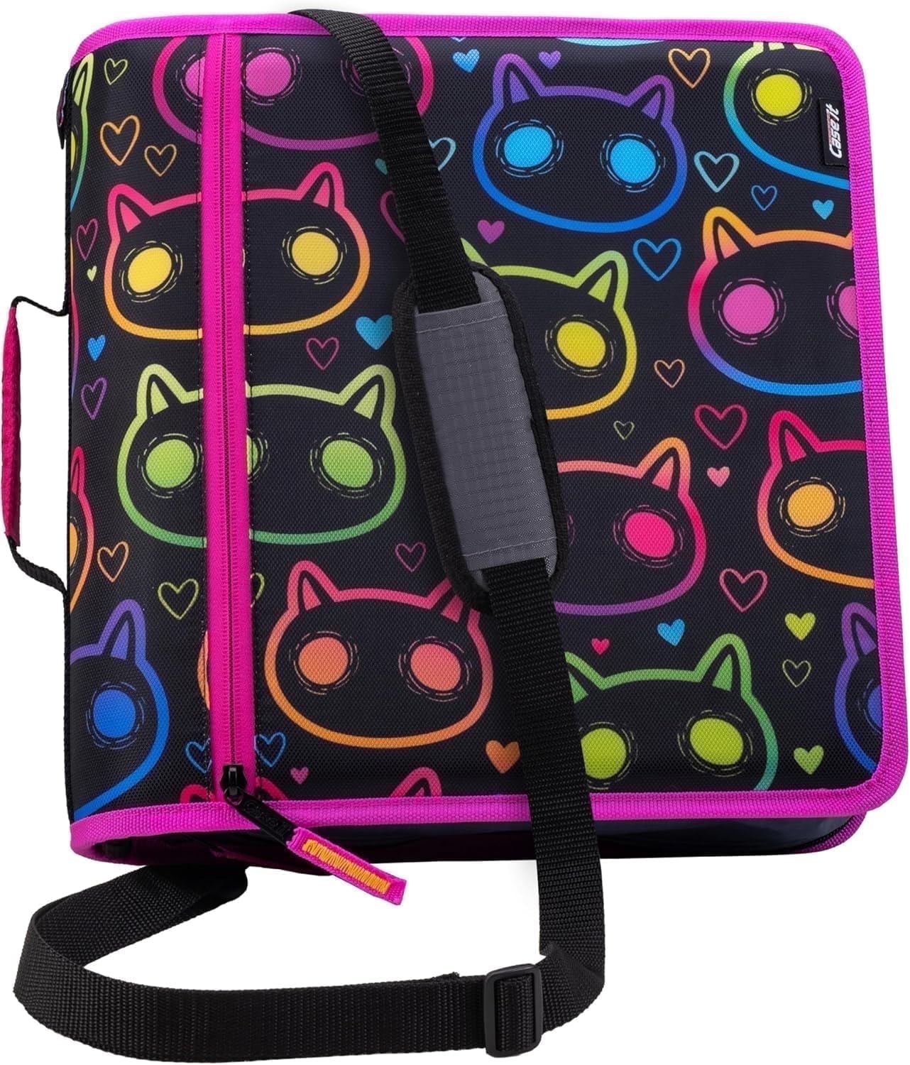 Case-it The Mighty Zip Tab Zipper Binder - 3 inch O-Rings - 5 Color Tab Expanding File Folder - Multiple Pockets - 600 Sheet Capacity - Comes with Shoulder Strap - Canopy Green D-146