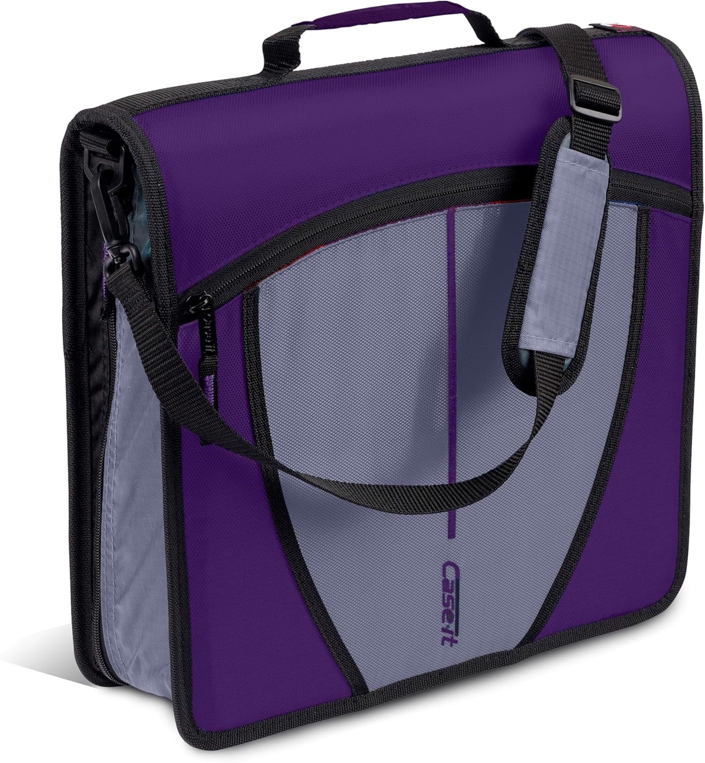 Case-it The Mighty Zip Tab Zipper Binder - 3 inch O-Rings - 5 Color Tab Expanding File Folder - Multiple Pockets - 600 Sheet Capacity - Comes with Shoulder Strap - Canopy Green D-146