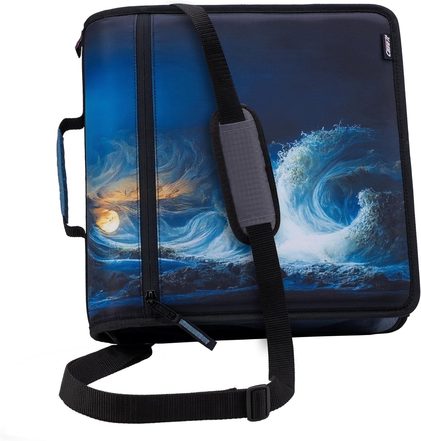 Case-it The Mighty Zip Tab Zipper Binder - 3 inch O-Rings - 5 Color Tab Expanding File Folder - Multiple Pockets - 600 Sheet Capacity - Comes with Shoulder Strap - Canopy Green D-146