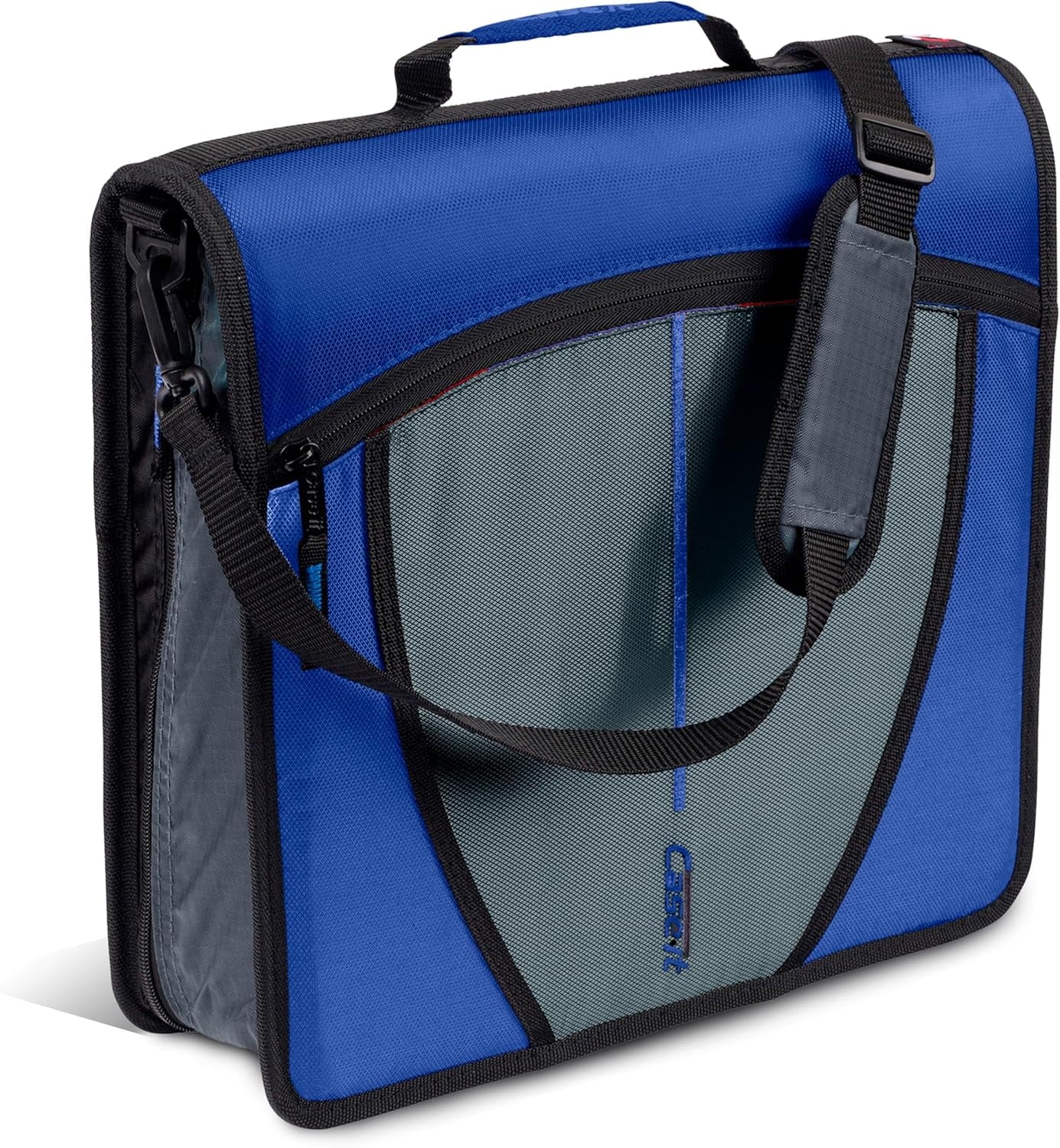 Case-it The Mighty Zip Tab Zipper Binder - 3 inch O-Rings - 5 Color Tab Expanding File Folder - Multiple Pockets - 600 Sheet Capacity - Comes with Shoulder Strap - Canopy Green D-146