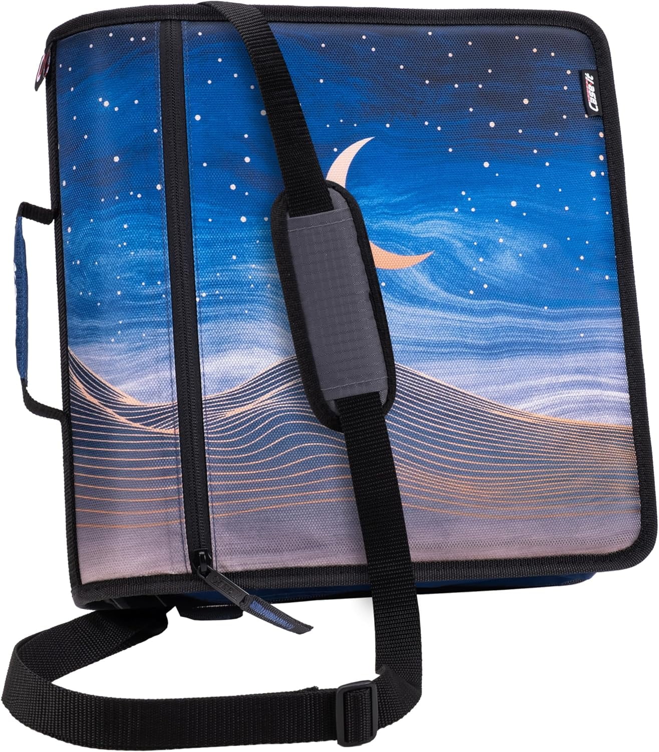 Case-it The Mighty Zip Tab Zipper Binder - 3 inch O-Rings - 5 Color Tab Expanding File Folder - Multiple Pockets - 600 Sheet Capacity - Comes with Shoulder Strap - Canopy Green D-146