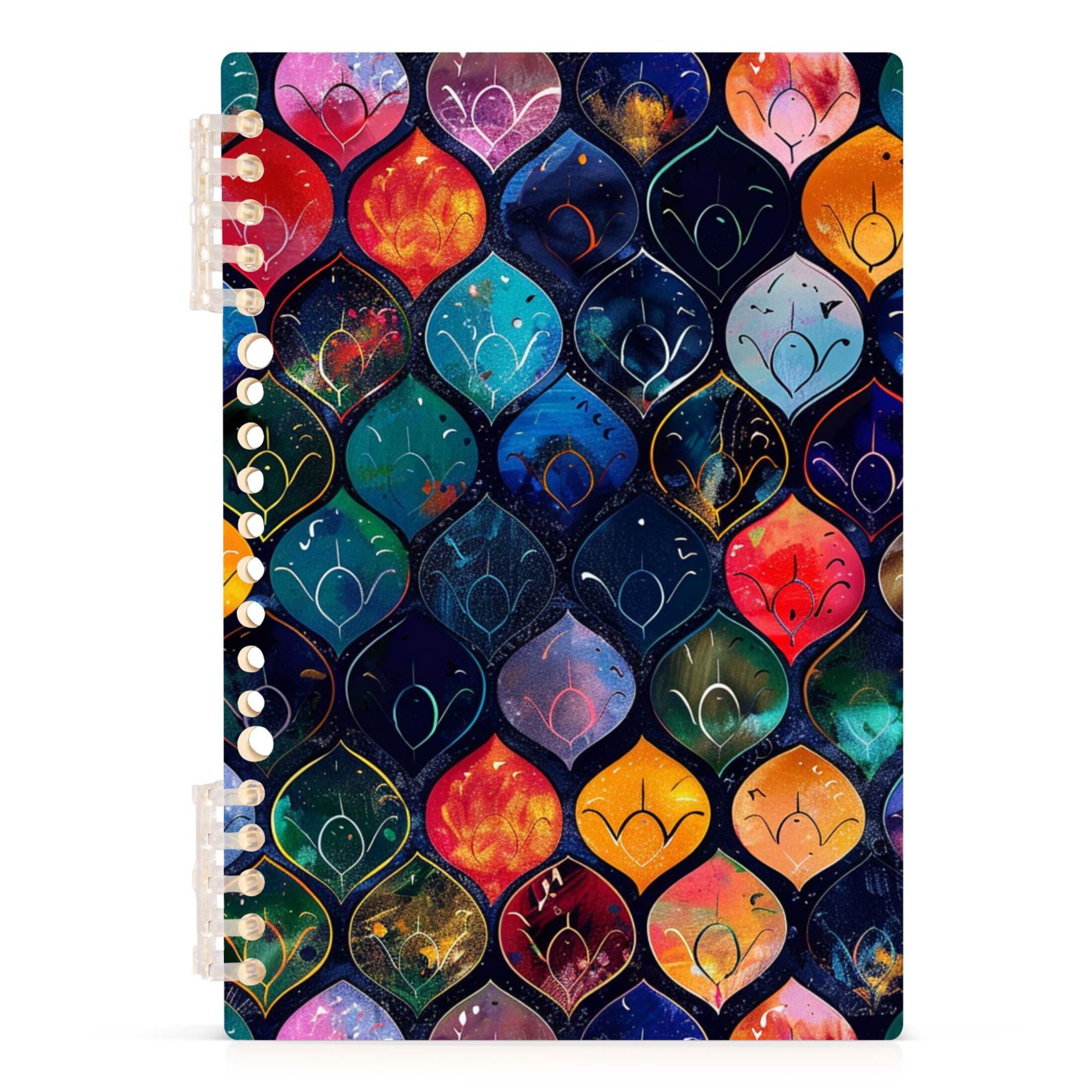 Ckdifva Glowing Fish Scales A5 Ring Binder Notebook Journey Note Diary College Ruled Study 60 Pages