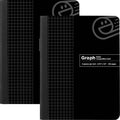 Enday Graph Paper Composition Notebook Hard Cover Grid Note Book Black 100 Sheets 2 Pack