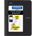 Five Star Composition Book Plus Study App, College Ruled, 80 Sheets, Poly, 7.5" x 9.75", Black