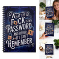 Funny Password Notebook - What The F*Ck My Password & Forgotten Stuff Journal - Spiral-Bound Password Organizer with Lock Icons, Durable Hard Cover Password Keeper