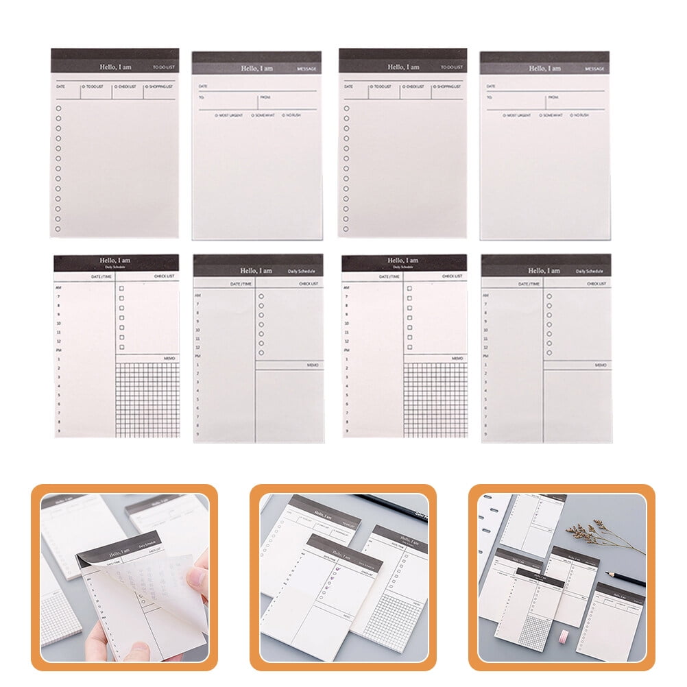 FUEENIRVA study notepad Paper Assorted Color Office Use Simple 8Set