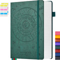 Hardcover Notebook Journal, B5 Lined Daily Journal College Ruled Notebook for Women Men, 320 Pages Large Writing Journal Notebook for School Work, Dark Green Leather Notebook, 7.1'' X 10''