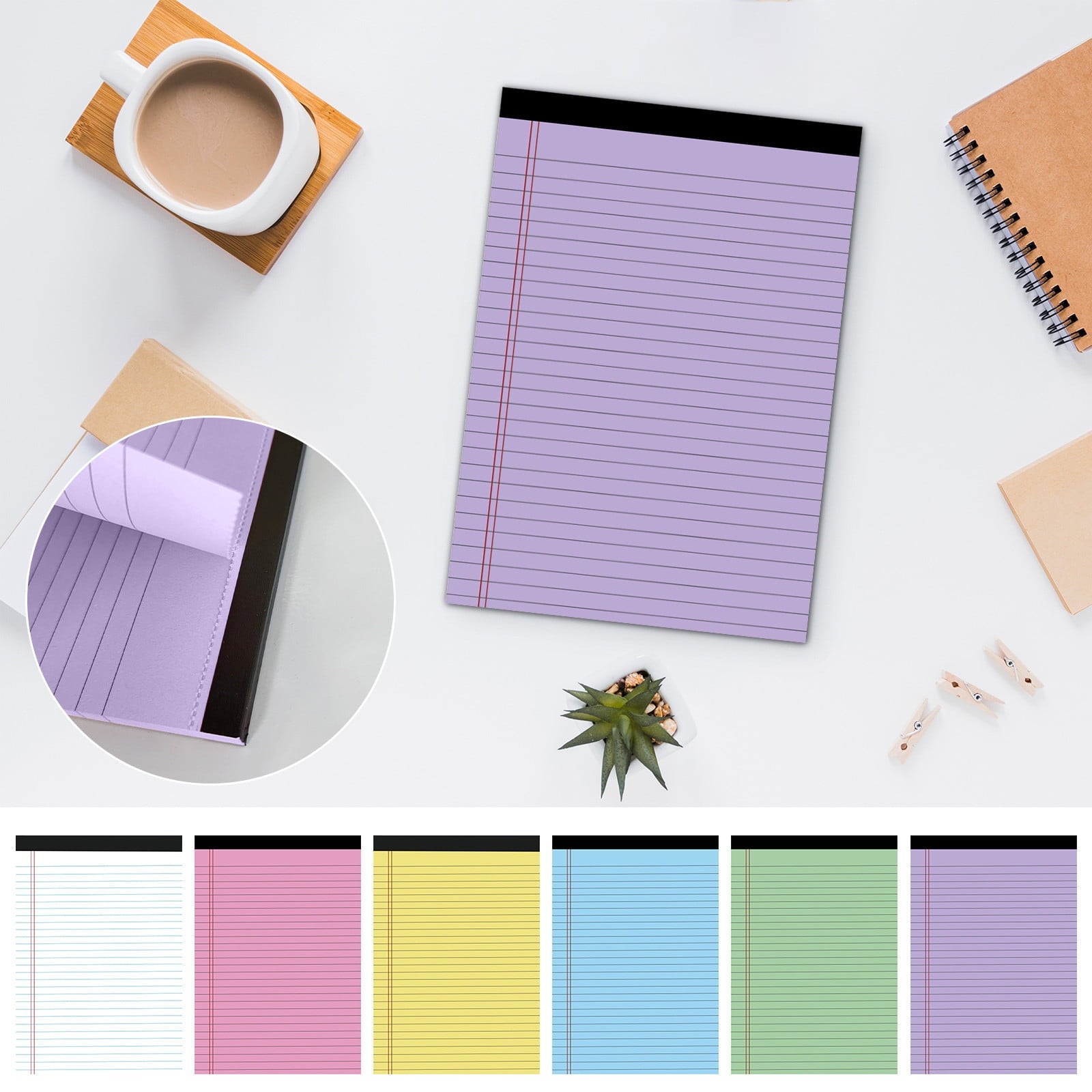 Horizontal Line Tear-Off Notepad | A3 A4 Memo Planner | High-Quality Bleed-Resistant Paper | Smooth Writing Texture | Bright Colors | 50 Sheets | Portable Compact Design