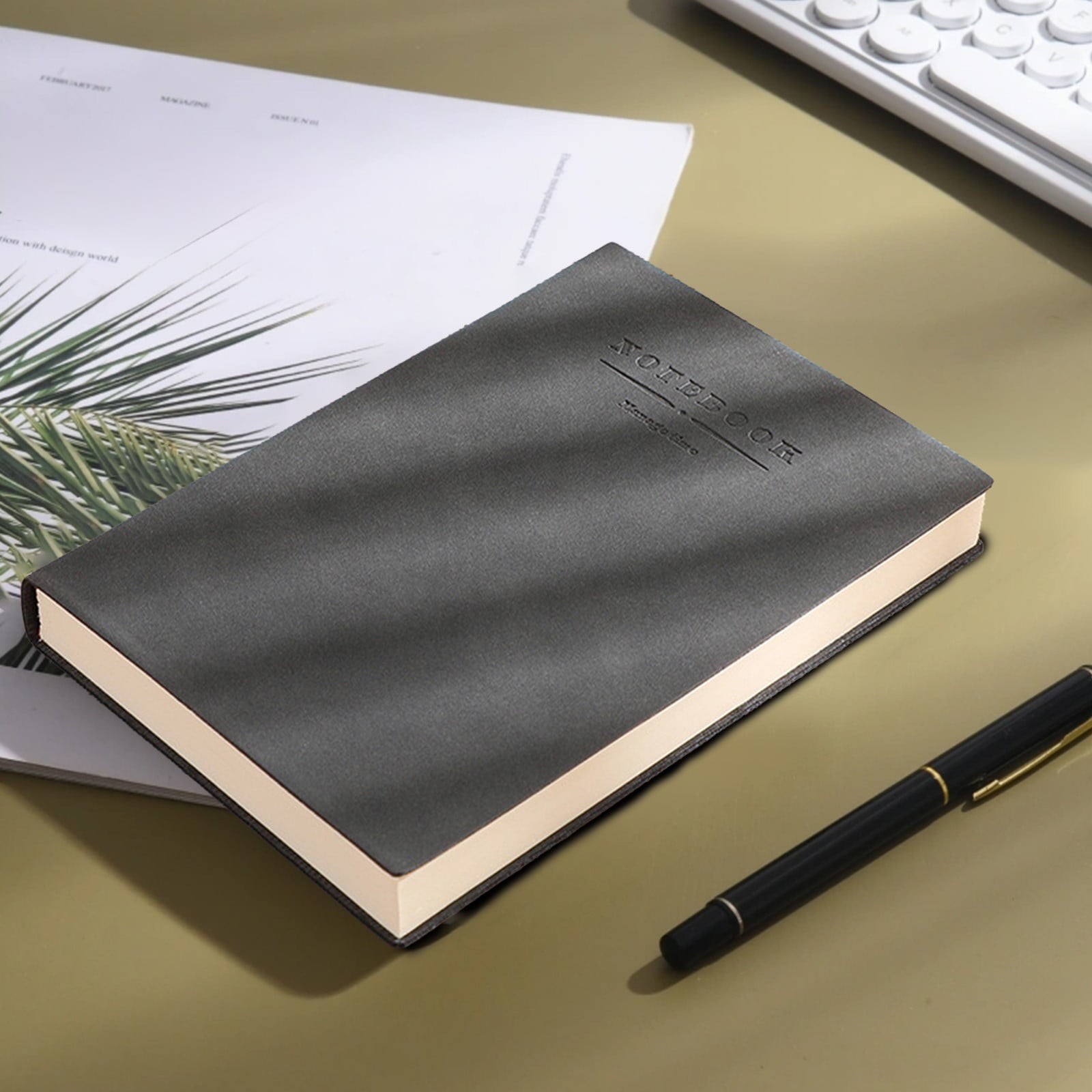 Hovmgk A5 Notebook Diary, 360 Pages Thread-Bound Journal, Soft Leather Cover with Inner Pockets & Ribbon Bookmark, Ideal for Office, School, Business & Personal Notes, Multicolor