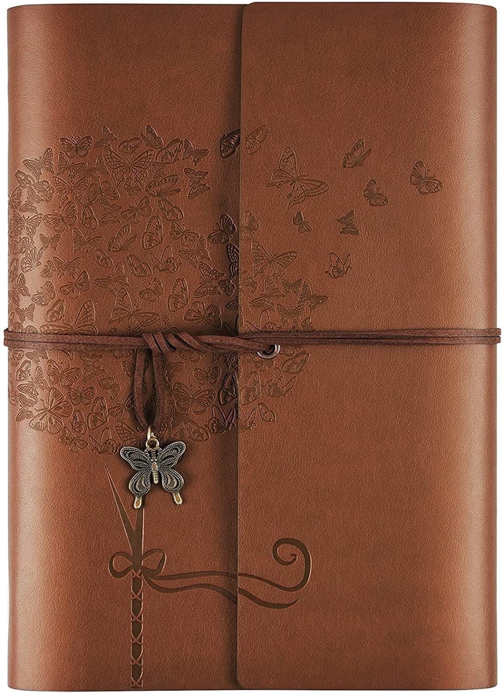 Leather Journal Notebook, Refillable Writing Journal Diary Planner for Women, A5 Size (6.3 x 9.3 inches), Lined Journal for Writing, Travel Journal with 6-Ring Binder Pockets