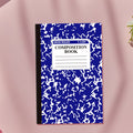 Marble Hardcover Wide Ruled Composition Notebook | 60 Pages (30 Sheets), 5.51 x 8.27 in, Sturdy Sewn Binding | Office, Journaling, Notes - 1 Pack
