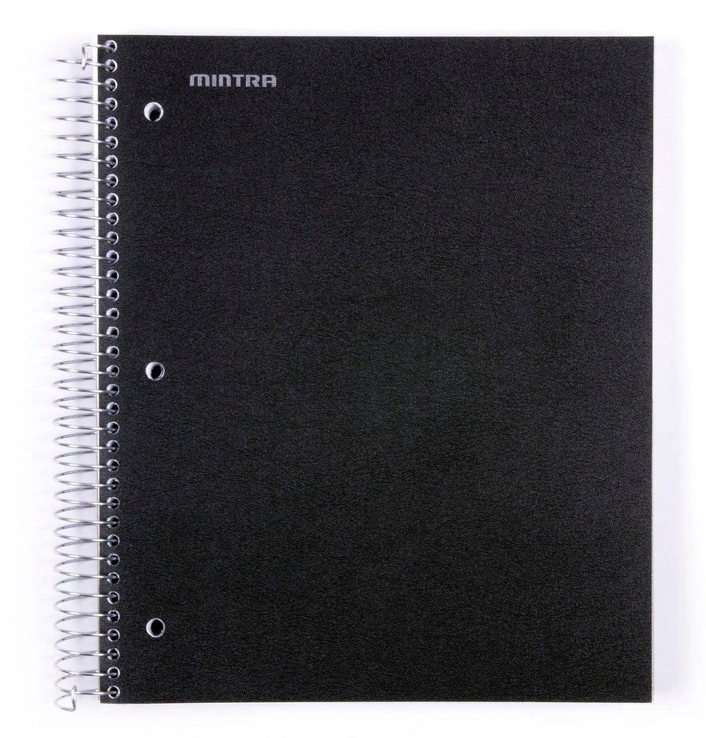 Mintra 5 Subject Spiral Notebook - Orange - College Ruled - Durable Poly Cover/5 Poly Pockets/200 Sheets