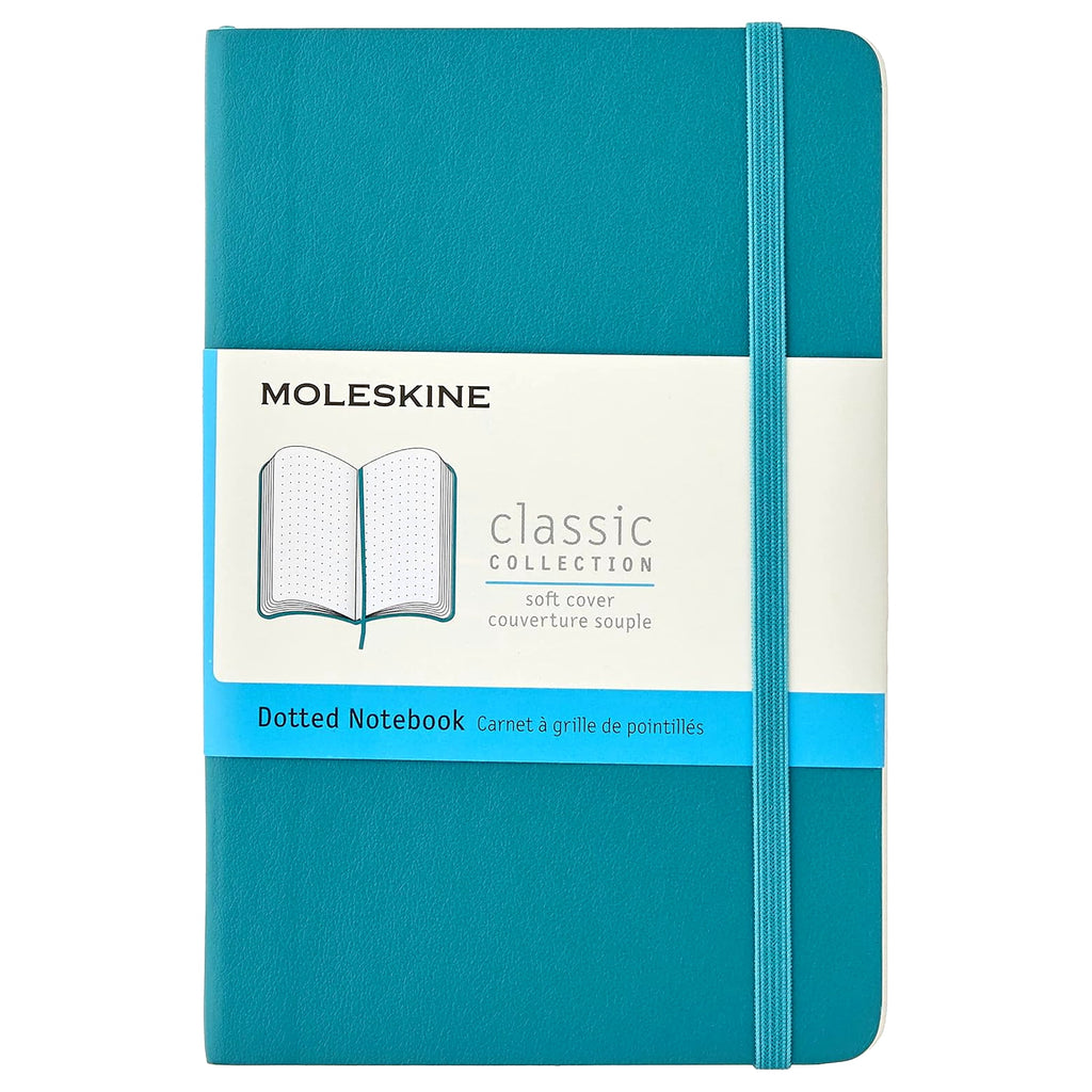 Moleskine Classic Notebook, Pocket, Dotted, Reef Blue, Soft Cover (3.5 X 5.5) Hardcover
