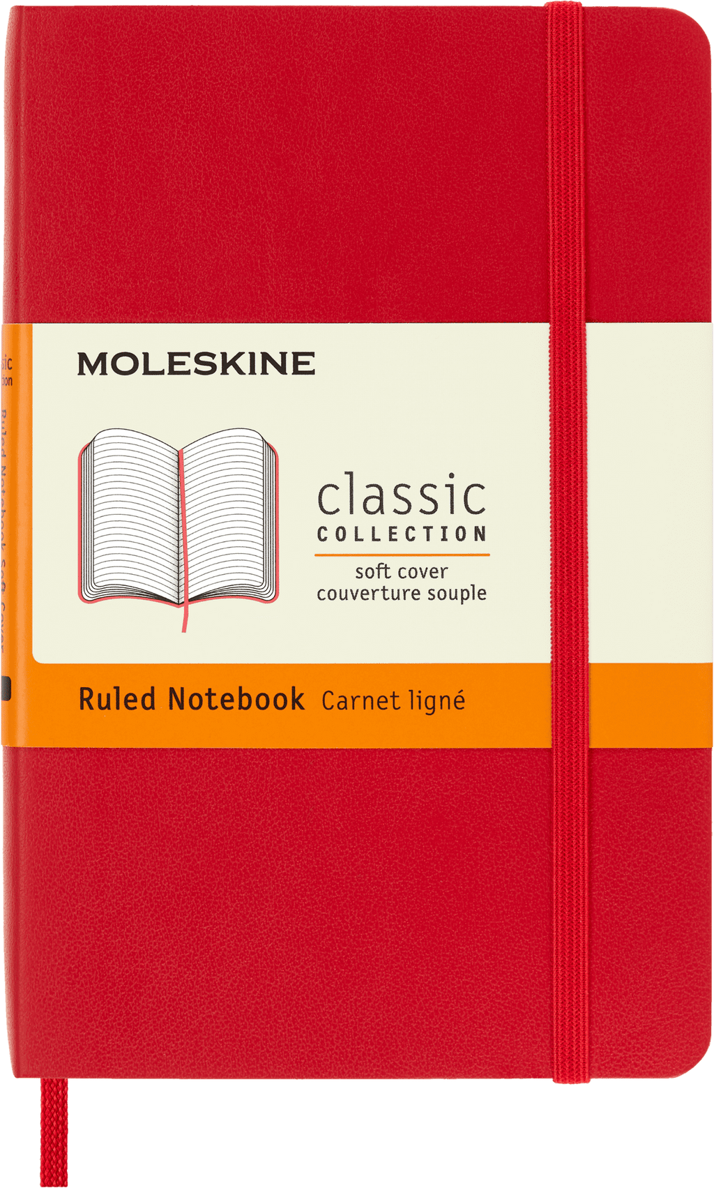Moleskine Classic Notebook, Soft Cover, Ruled, Pocket (3.5" x 5.5"), Scarlet Red
