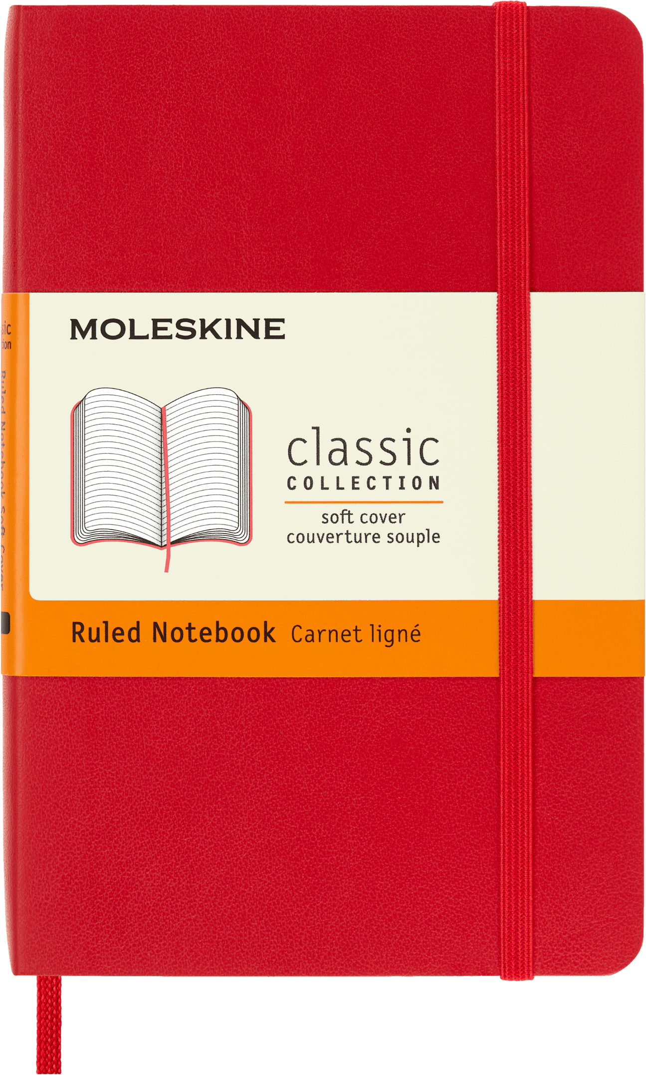 Moleskine Classic Notebook, Soft Cover, Ruled, Pocket (3.5" x 5.5"), Scarlet Red