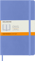 Moleskine Classic&nbsp; Notebook, Soft Cover, Large (5" x 8.25"), Ruled, Hydrangea Blue