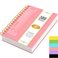 NIRMIRO A5 Spiral Notebook for Writing, 5.7”x8.4” Waterproof PVC Cover Notepad with Bookmark Ruler, 300 Pages of 100gsm No-Bleed College Ruled Paper for Office, Work & Note-Taking