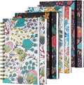 OMEYA 4 Pack Spiral Notebook College Rule, A5 Lined Journal For Women, Hardcover Spiral Journal, journals for writing with 2 Pockets, College Ruled Notebooks, for Gifts, Office, School Supplies