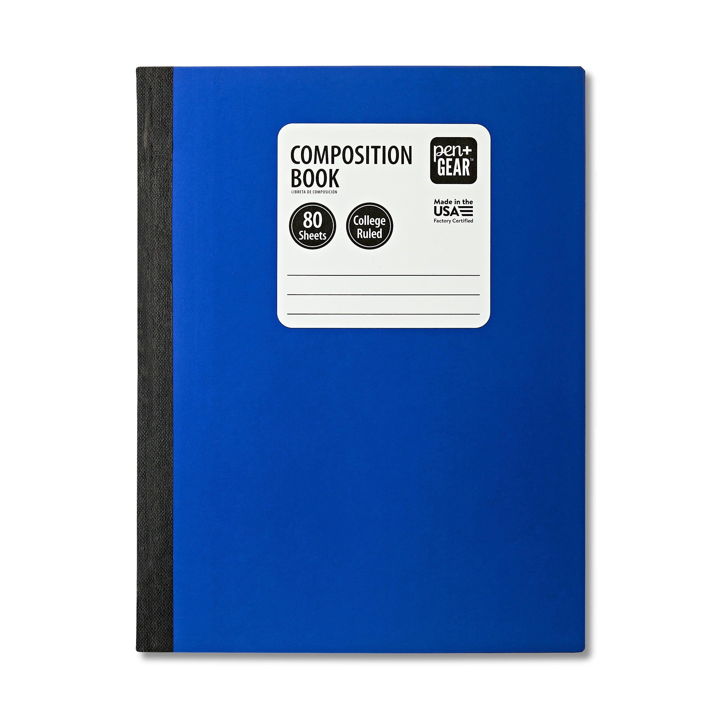 Pen+Gear College Rule Composition Book, 7.5" x 9.75", Blue, 80 Sheets, New
