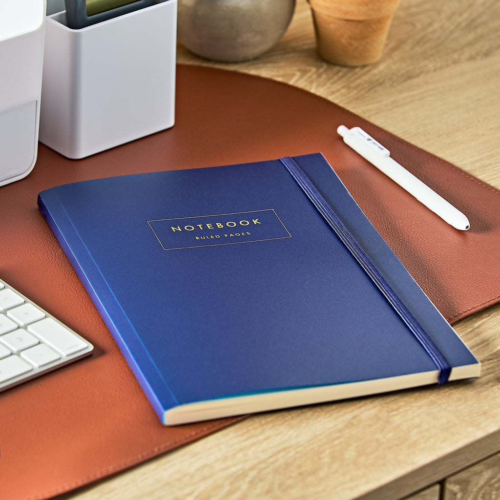 Pen+Gear Poly Notebook, Blue, 7" x 9.87", 80 Ruled Pages