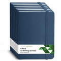 Simply Genius Notebook A6-3.7" x 5.7", Navy, 6 Pack Faux Leather Hardcover - Pocket Notepad for Note Taking