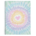 Softcover Love To Tie Dye 8.5" x 11" Trendy Spiral Notebook/Journal, 120 Wide Ruled Pages, Durable Gloss Laminated Cover, White Wire-o Spiral. Made in the USA