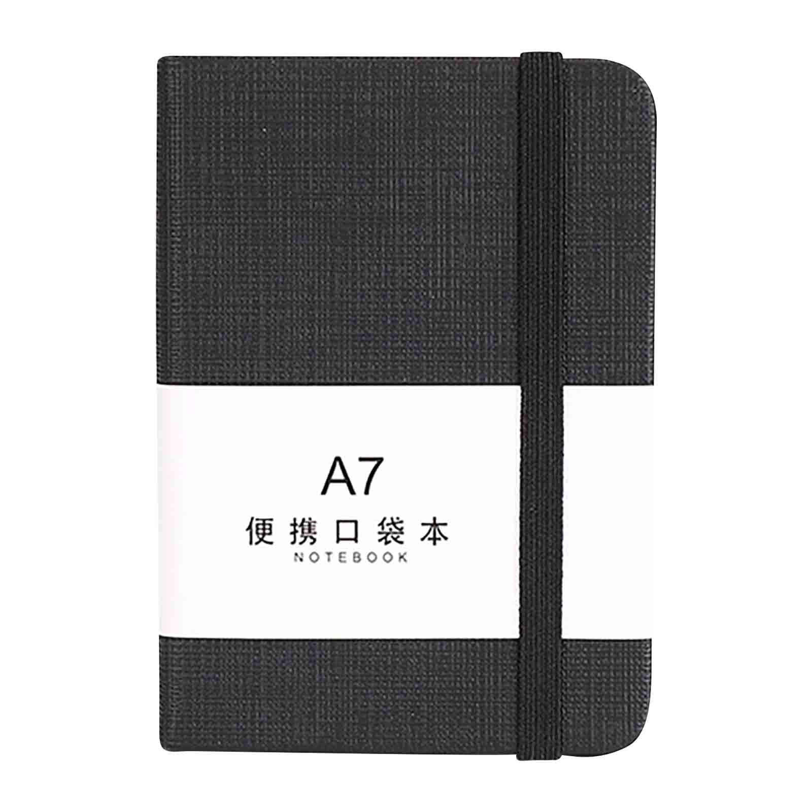 TOPRenddon Mini Notebooks, Small Pocket Notebook Hardcover Journal Notepad Multifunction A7 Business Notebook for Office Diary Subject Writing Supplies