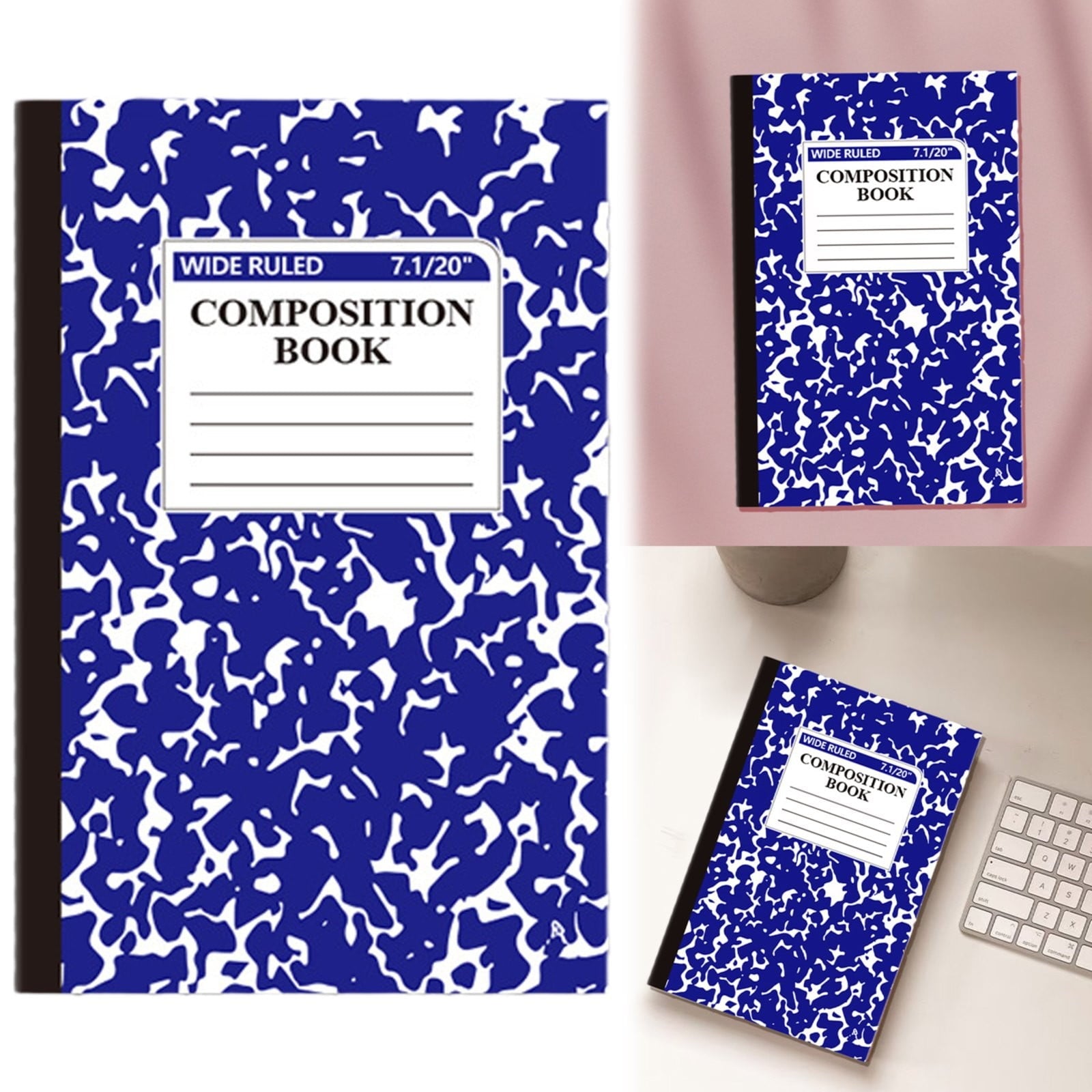 Wide Ruled Notebook Composition Notebooks Wide Ruled Composition Book Wide Notebook PaperSewn Binding Cover Assorted Colors,Purple