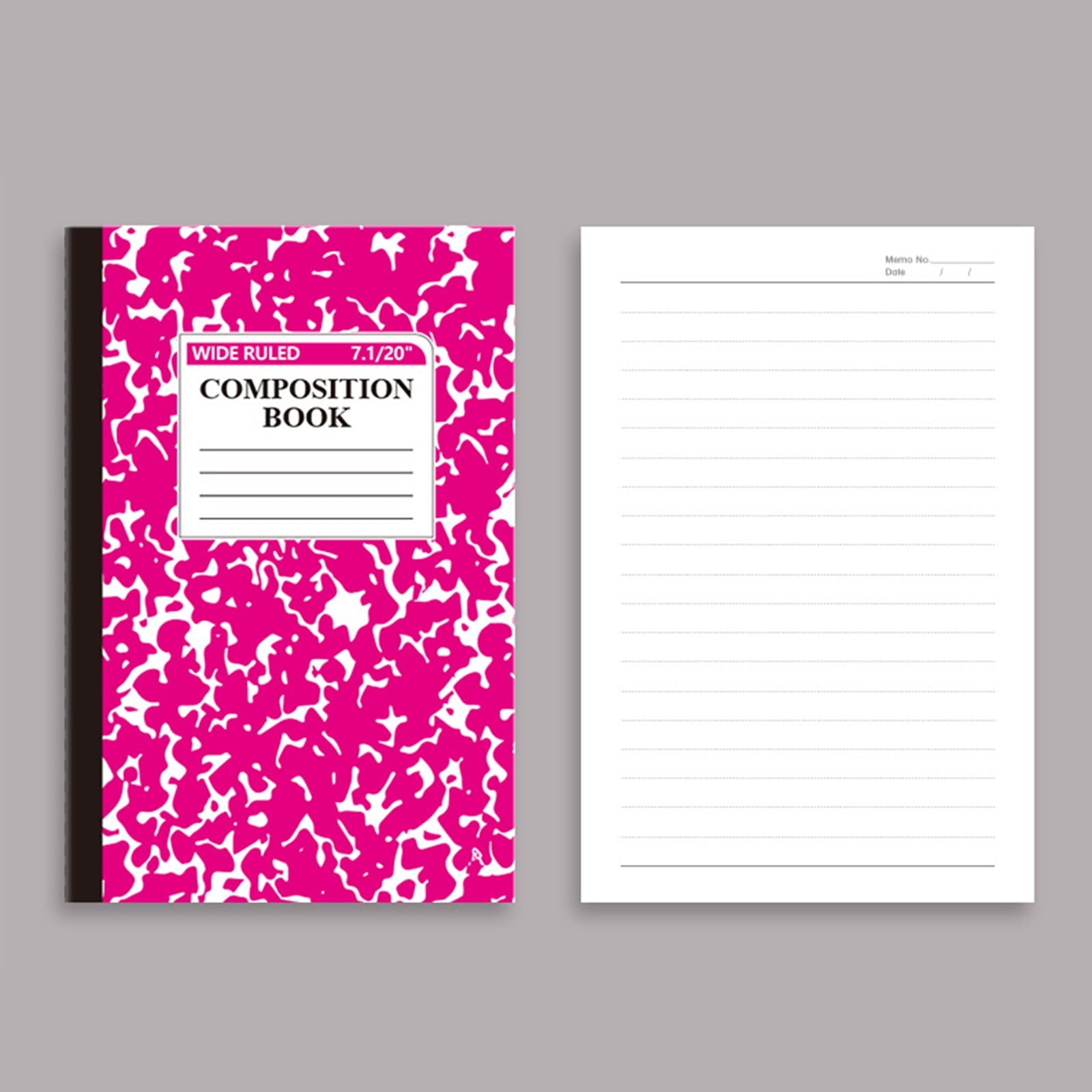 A5 Composition Notebooks Bulk Wide Ruled Composition Notebook Wide Ruled Notebooks Marble Covers Notebook Mini Notebook for Classroom Office Supplies 1pcs (Pink)