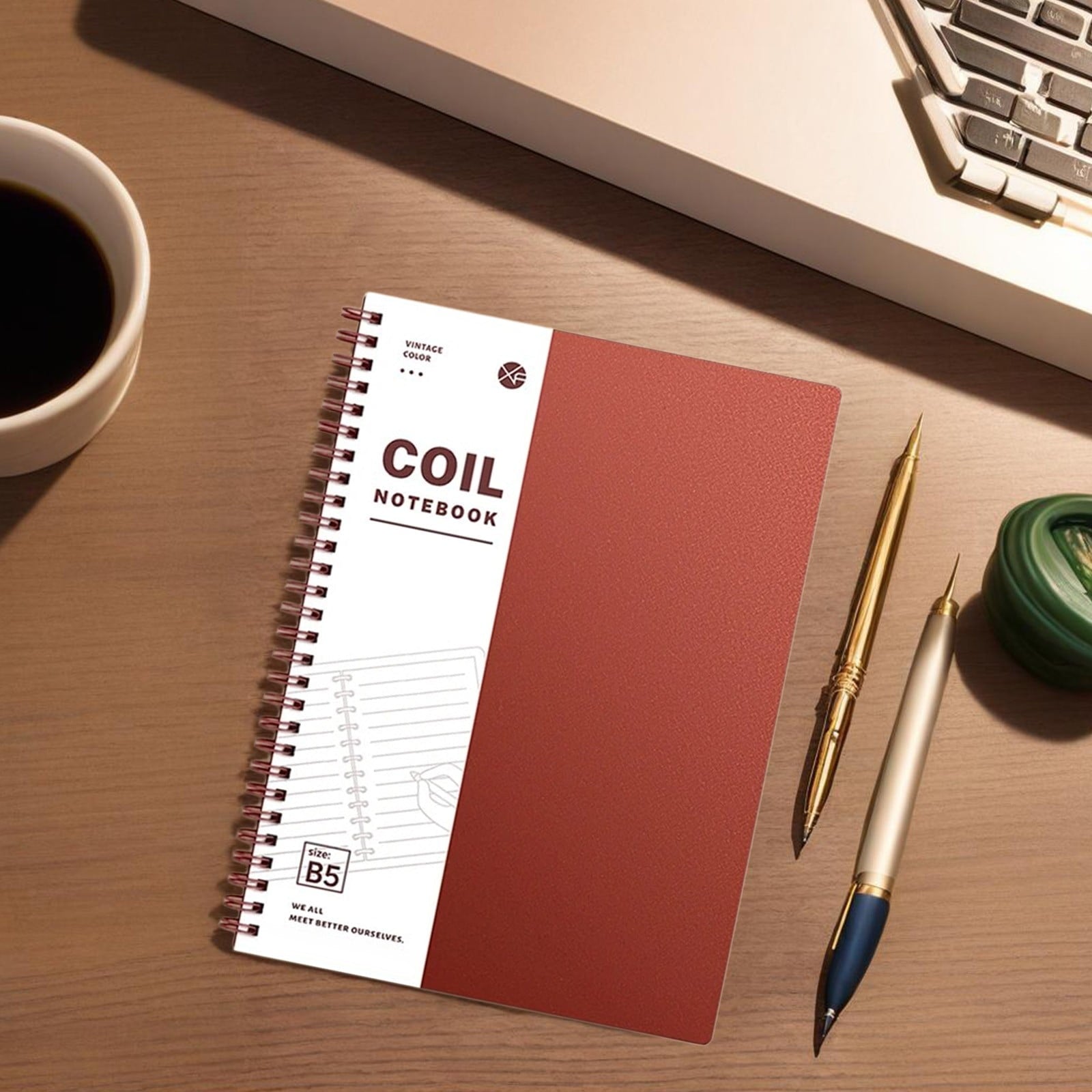 Mauxuk B5 Notebook with 9mm Grids, Thick Paper Flip Coil, Durable Plastic Cover, 120 Pages, for Office & College