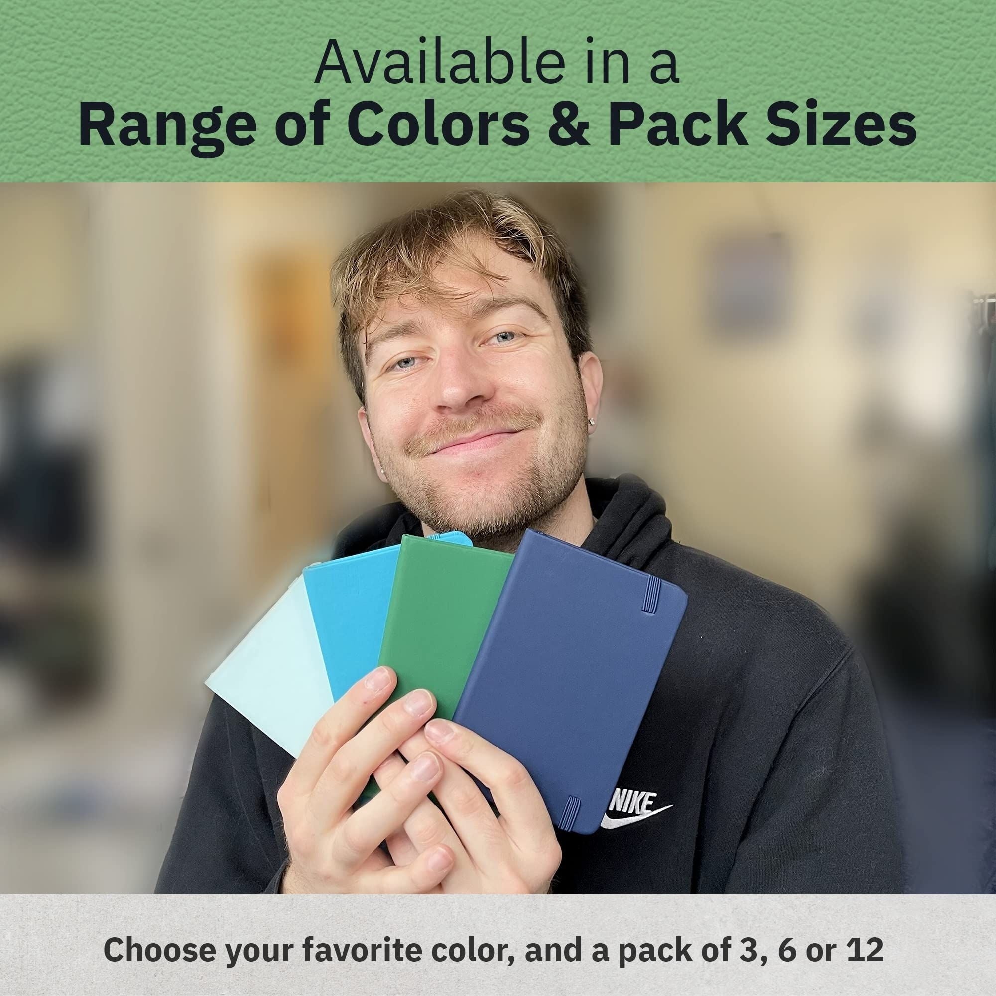 Simply Genius Notebook Journal Set - A6 Pocket Hardcover 6-Pack Turquoise - 124 Ruled & Dotted Pages with Inner Pocket & Elastic Band - Mini Journal for Notes & Planning