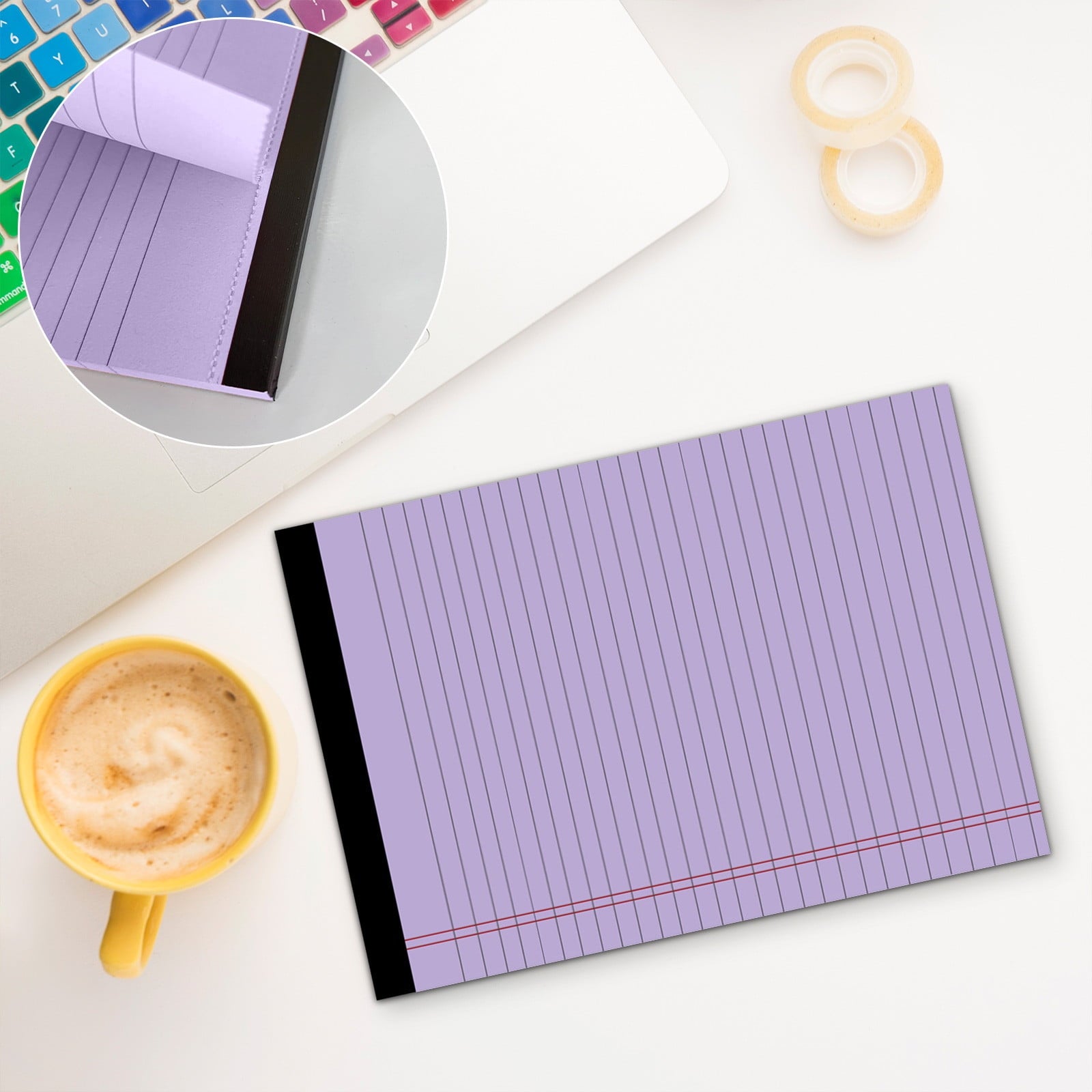 Horizontal Line Tear-Off Notepad | A3 A4 Memo Planner | High-Quality Bleed-Resistant Paper | Smooth Writing Texture | Bright Colors | 50 Sheets | Portable Compact Design