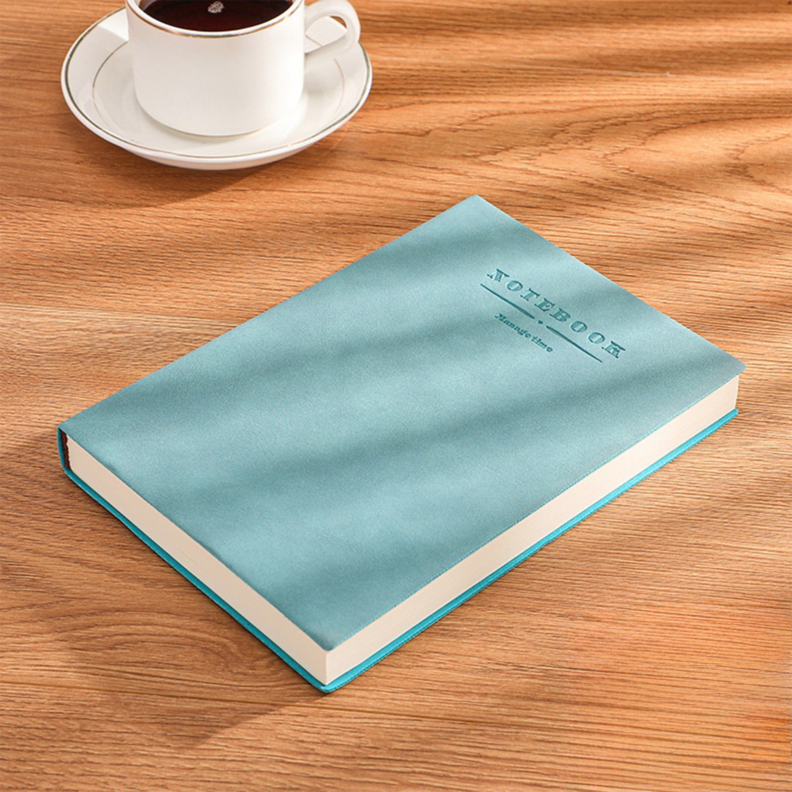 YingYouFu 360-Page Hardcover Notebook - College Ruled Thick Paper, Thread-Bound, Lay Flat with Inner Pocket, Ribbon Bookmark & Elastic Closure for Office, Journaling, Green