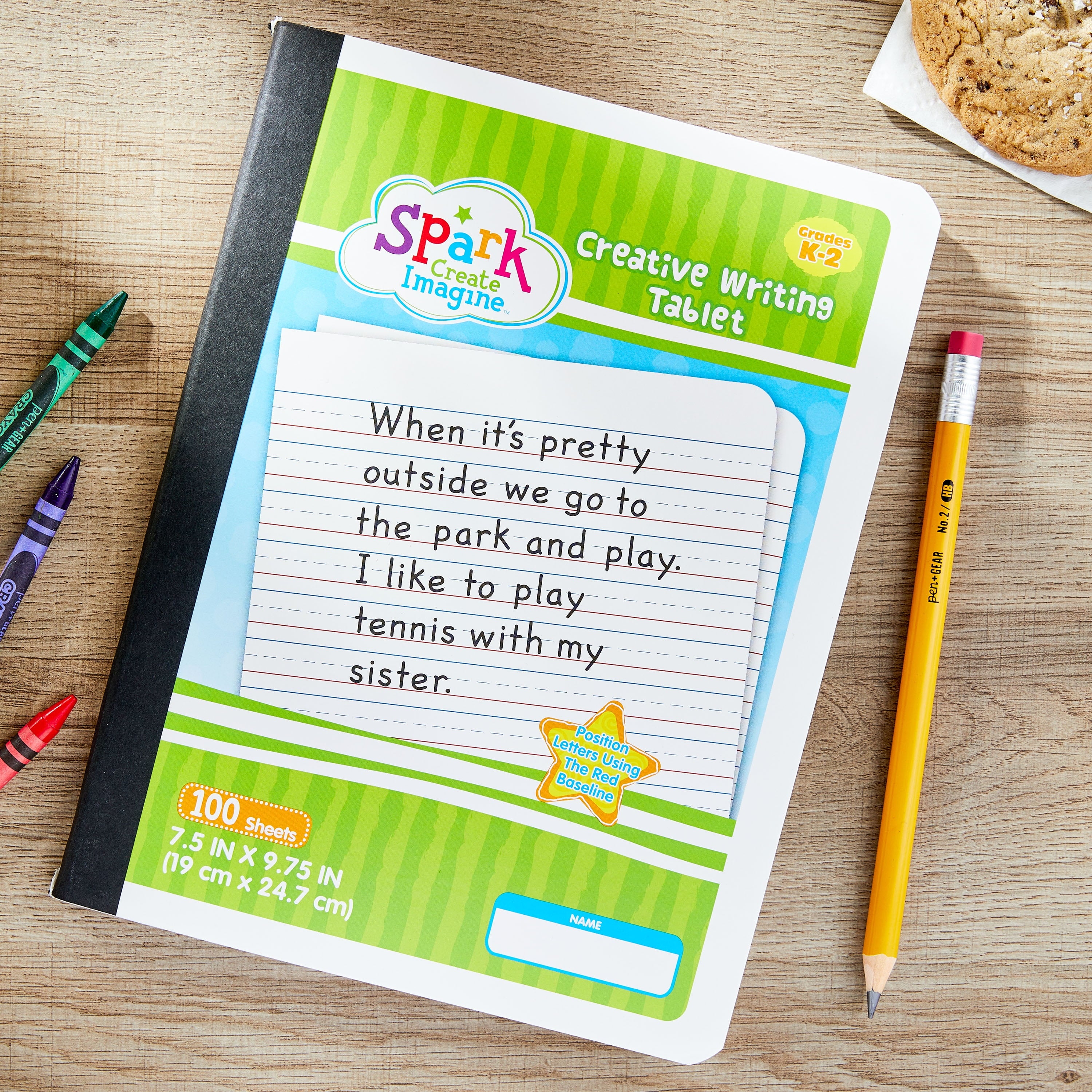 Spark Create Imagine 100 Sheets Primary Composition Book, 9.75 x 7.5, Primary Ruled