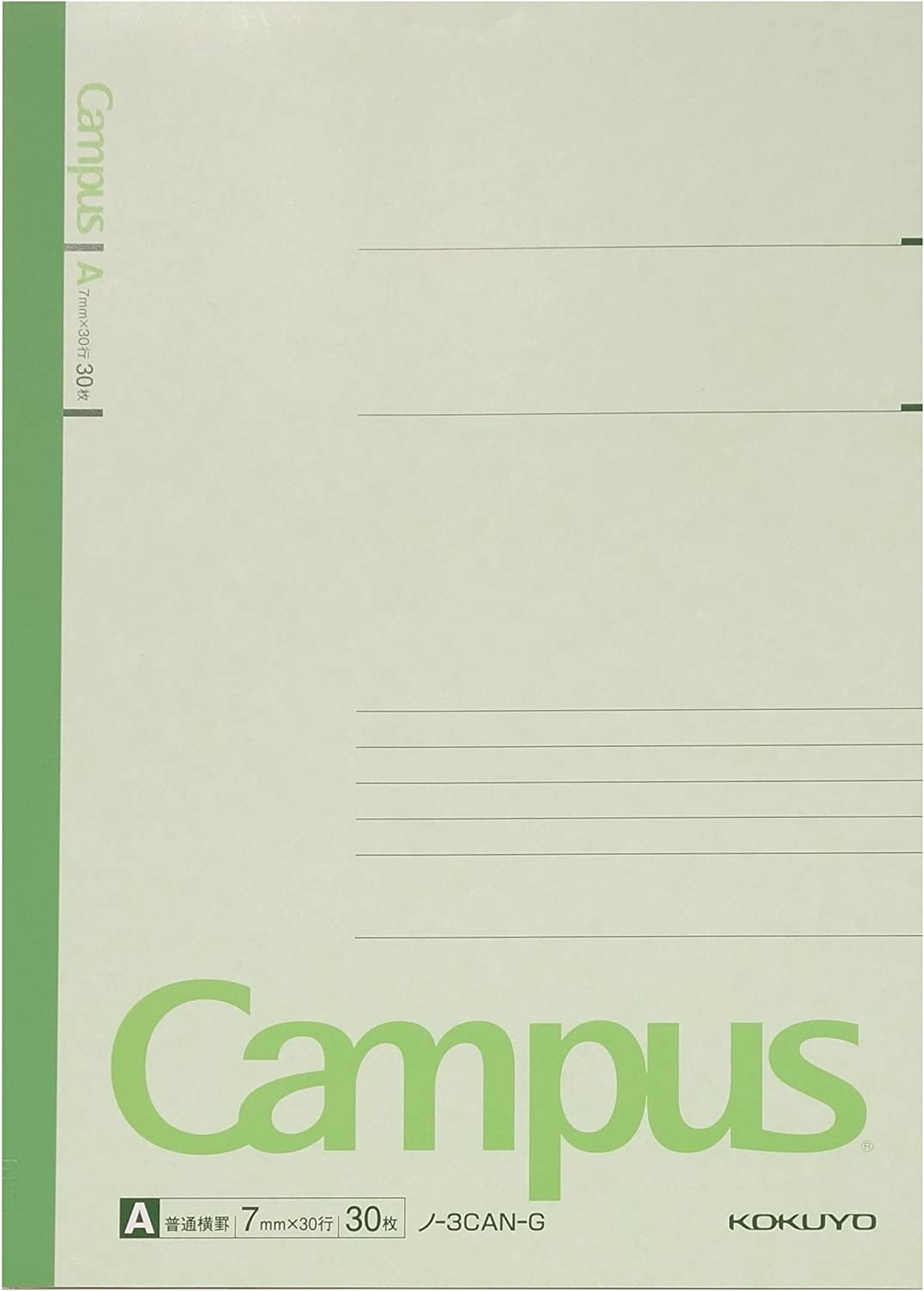 KOKUYO Campus Notebook, A 7mm Ruled, Semi-B5, 30 Sheets, 30 Lines, Pack of 5, 5 Colors, Japan Import (ノ-3CAX5)