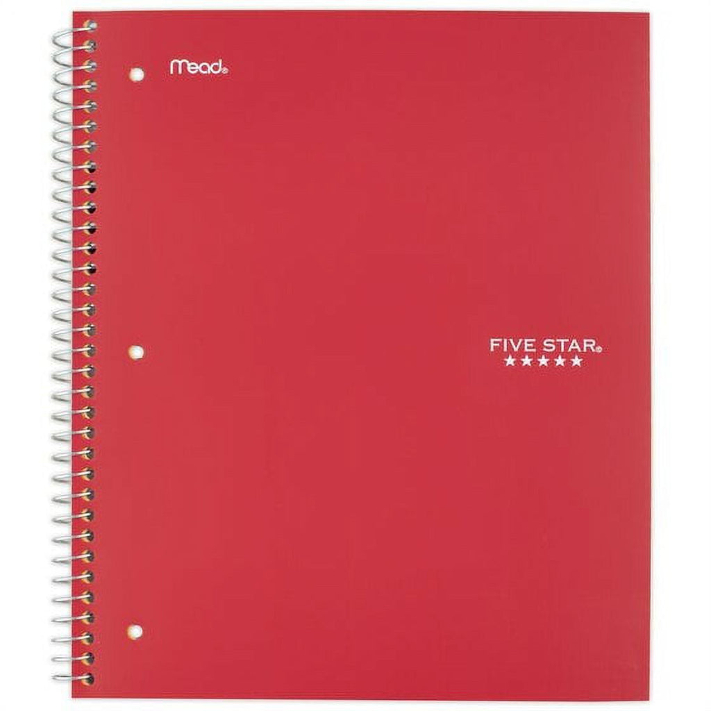 Five Star Spiral Notebook, 2 Subject, College Ruled Paper, 120 Sheets, 11" x 8-1/2", Color may vary