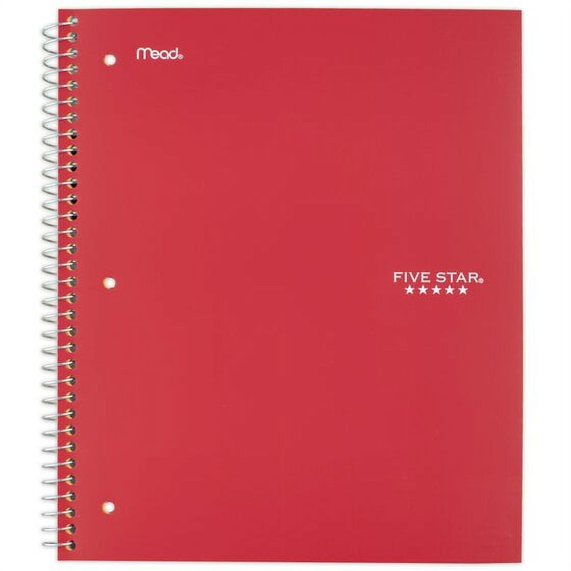 Five Star Spiral Notebook, 2 Subject, College Ruled Paper, 120 Sheets, 11" x 8-1/2", Color may vary